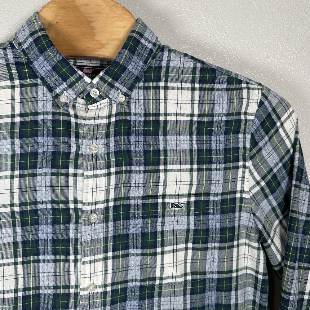 Vineyard Vines Performance Slim Fit Tucker Shirt Mens Large Plaid‎ Long Sleeve